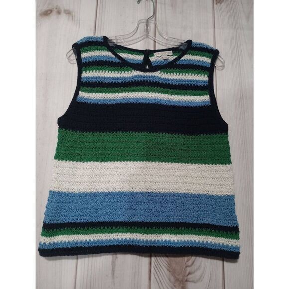 Eva Mendes Sweater Vest Ladies Large Green Blue - Picture 1 of 7